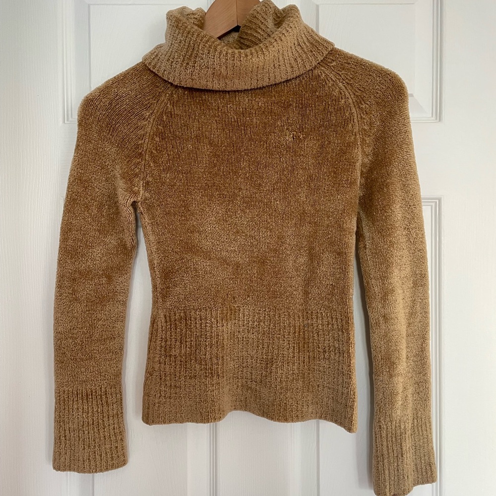 Fuzzy Tan Turtleneck